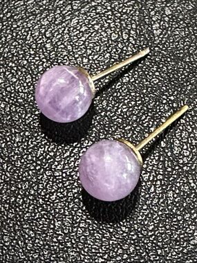 Light Purple Amethyst Natural Stone Stud Earrings